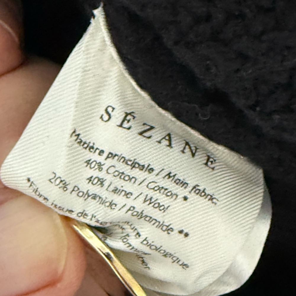 Sezane Black Long Sleeve Dress with Gold Buttons S1 - Picture 15 of 16